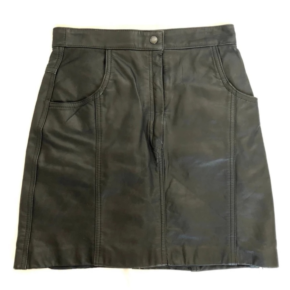 Black Leather Mini Skirt